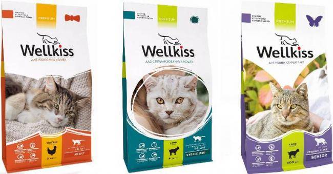 Корм для кошек марки Wellkiss